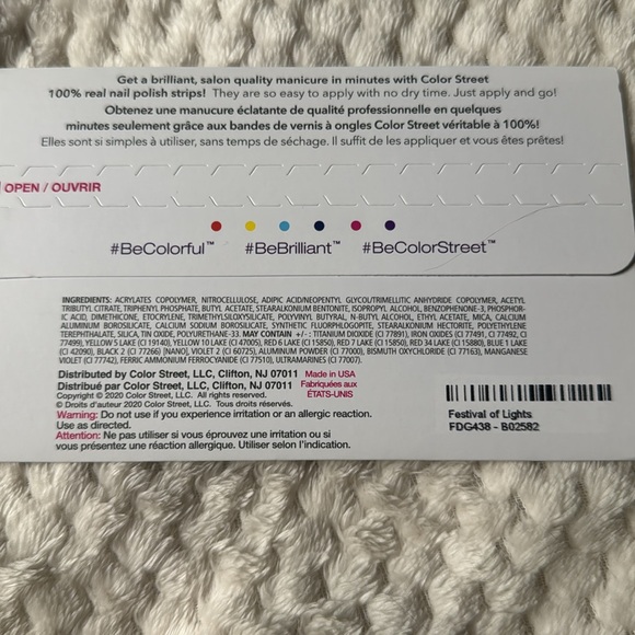 Color Street Teal Glitter Nail Strips Festival of Lights - Picture 2 of 2